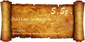 Sallay Szabolcs névjegykártya